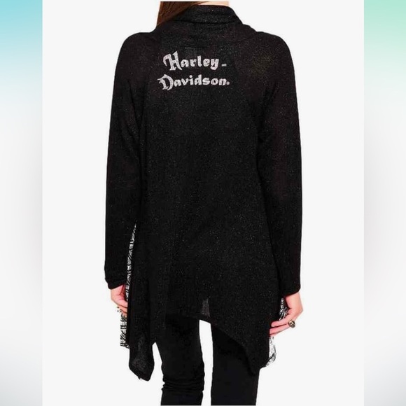 Harley-Davidson Women's Knit Chevron Panel Long Sleeve Cardigan - S/M - Picture 2 of 12